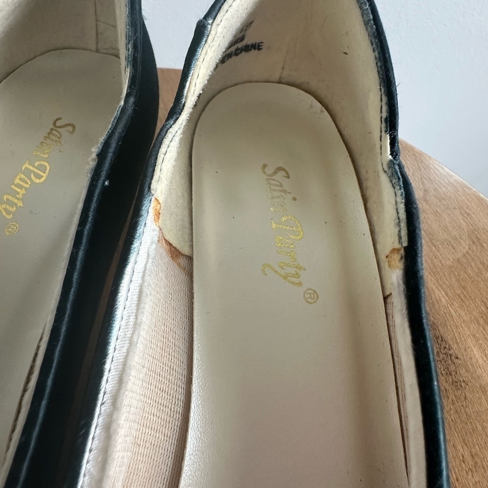 Vintage Satin Party Blue Kitten Heels - Picture 8 of 12